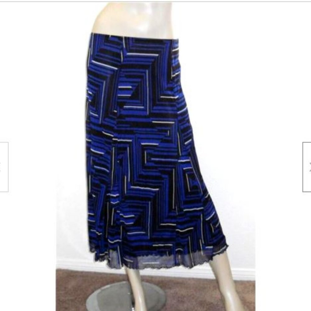 NWT Anne Klein NY Striped Fairmont Skirt Small Petite